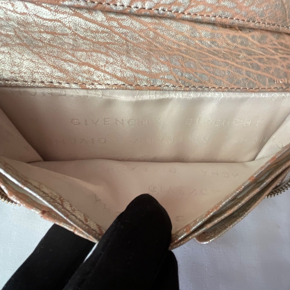 Givenchy ST1029 Zip Around Tan-Silver Leather Wallet Logo - Picture 11 of 16